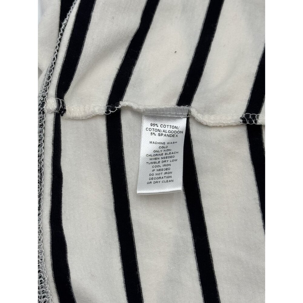 Black & White By Loft Size Medium Off-Shoulder Top With 3/4 Sleeves In Black & W - Picture 4 of 5
